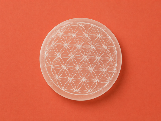 Plaque de Rechargement en Sélénite – Fleur de Vie
